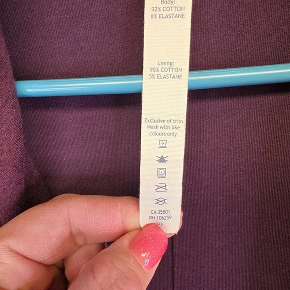 Lululemon Thats A Wrap Jacket Womens 4 Purple Crossover Thumbhole French Terry‎ - Picture 16 of 16